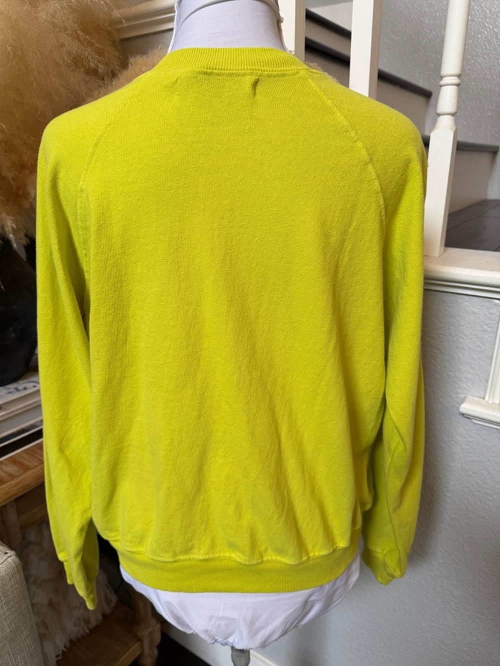 LEEN Oak Raglan Heavy Jersey Sweatshirt Size Small citron - Picture 4 of 7